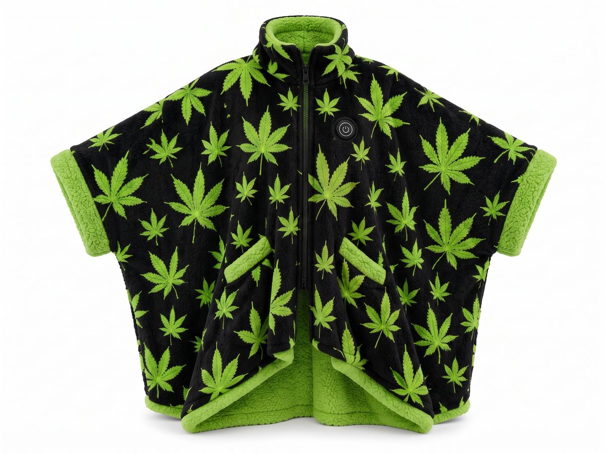 Heated Kush Shawl — Green colorway, catalog flat-lay